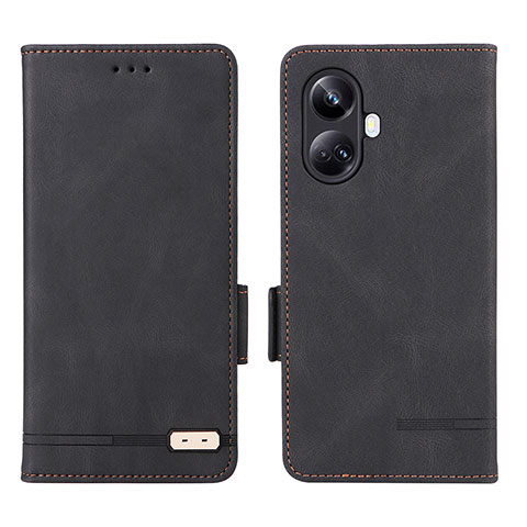 Funda de Cuero Cartera con Soporte Carcasa L06Z para Realme 10 Pro+ Plus 5G Negro