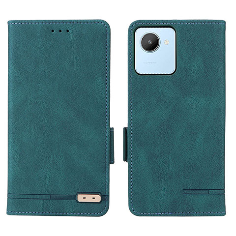 Funda de Cuero Cartera con Soporte Carcasa L06Z para Realme C30 Verde