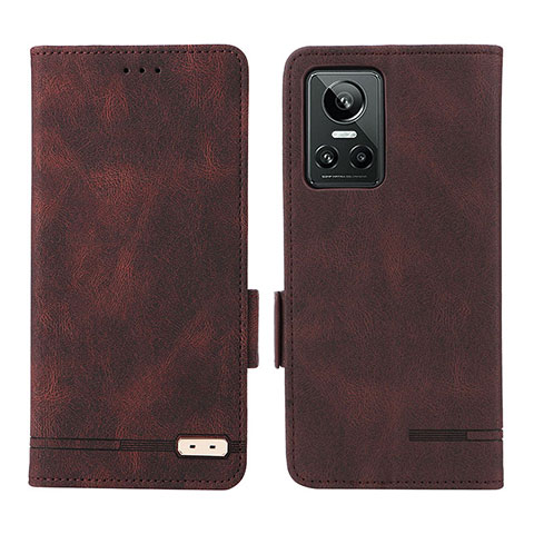 Funda de Cuero Cartera con Soporte Carcasa L06Z para Realme GT Neo3 5G Marron