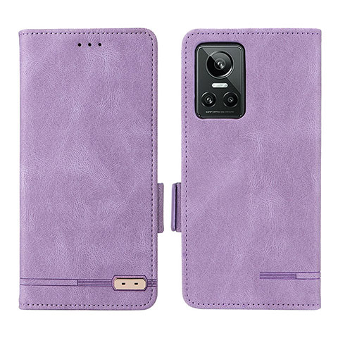 Funda de Cuero Cartera con Soporte Carcasa L06Z para Realme GT Neo3 5G Morado