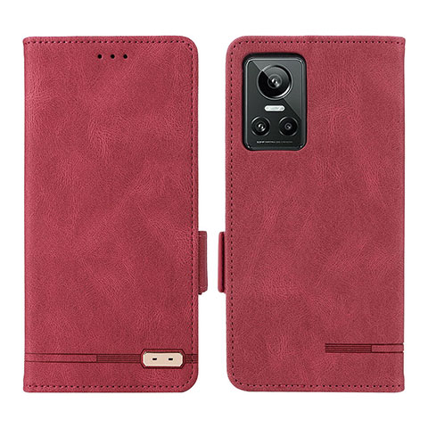 Funda de Cuero Cartera con Soporte Carcasa L06Z para Realme GT Neo3 5G Rojo