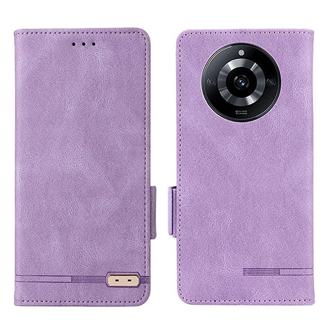 Funda de Cuero Cartera con Soporte Carcasa L06Z para Realme Narzo 60 5G Morado