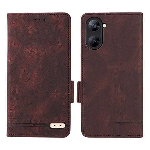 Funda de Cuero Cartera con Soporte Carcasa L06Z para Realme V20 5G Marron