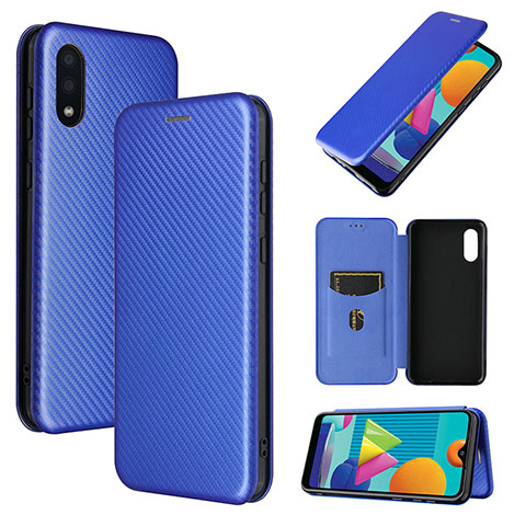 Funda de Cuero Cartera con Soporte Carcasa L06Z para Samsung Galaxy A02 Azul