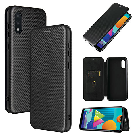 Funda de Cuero Cartera con Soporte Carcasa L06Z para Samsung Galaxy A02 Negro