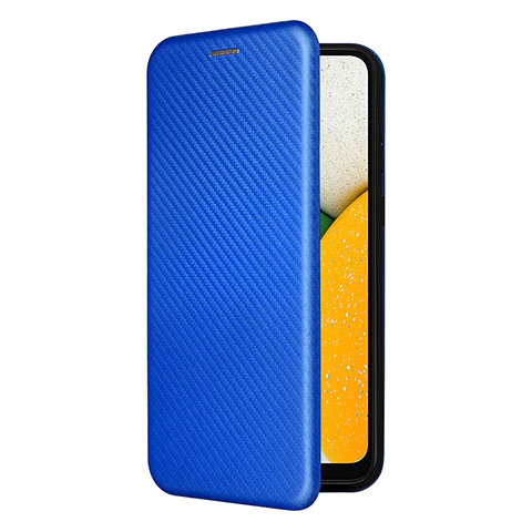 Funda de Cuero Cartera con Soporte Carcasa L06Z para Samsung Galaxy A03 Core Azul