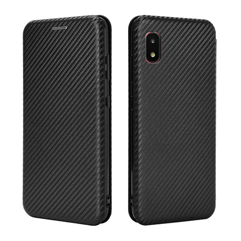 Funda de Cuero Cartera con Soporte Carcasa L06Z para Samsung Galaxy A21 SC-42A Negro