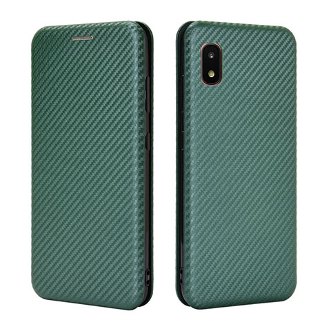 Funda de Cuero Cartera con Soporte Carcasa L06Z para Samsung Galaxy A21 SC-42A Verde