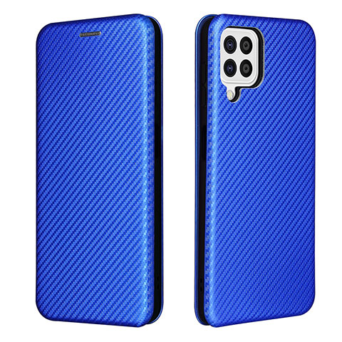 Funda de Cuero Cartera con Soporte Carcasa L06Z para Samsung Galaxy A22 4G Azul