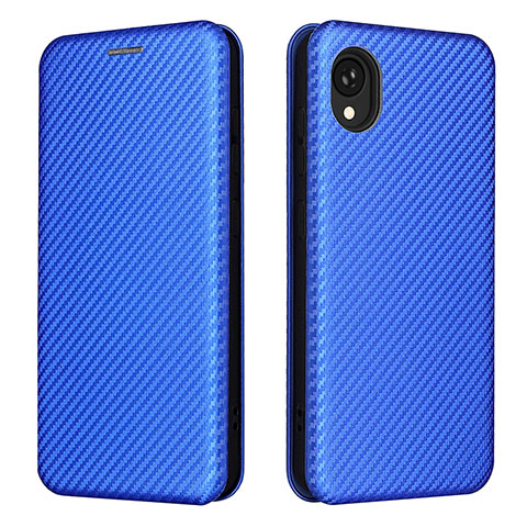 Funda de Cuero Cartera con Soporte Carcasa L06Z para Samsung Galaxy A22 5G SC-56B Azul