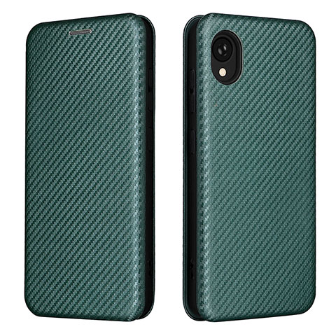 Funda de Cuero Cartera con Soporte Carcasa L06Z para Samsung Galaxy A22 5G SC-56B Verde