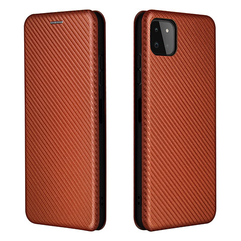 Funda de Cuero Cartera con Soporte Carcasa L06Z para Samsung Galaxy A22s 5G Marron