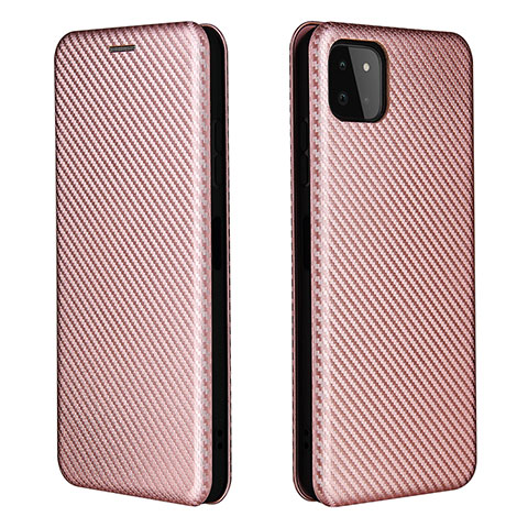 Funda de Cuero Cartera con Soporte Carcasa L06Z para Samsung Galaxy A22s 5G Oro Rosa