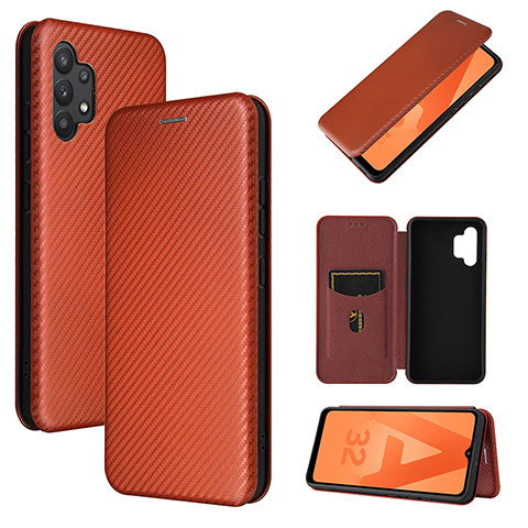 Funda de Cuero Cartera con Soporte Carcasa L06Z para Samsung Galaxy A32 4G Marron