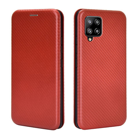 Funda de Cuero Cartera con Soporte Carcasa L06Z para Samsung Galaxy A42 5G Marron