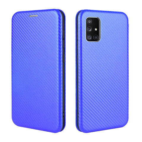 Funda de Cuero Cartera con Soporte Carcasa L06Z para Samsung Galaxy A51 5G Azul