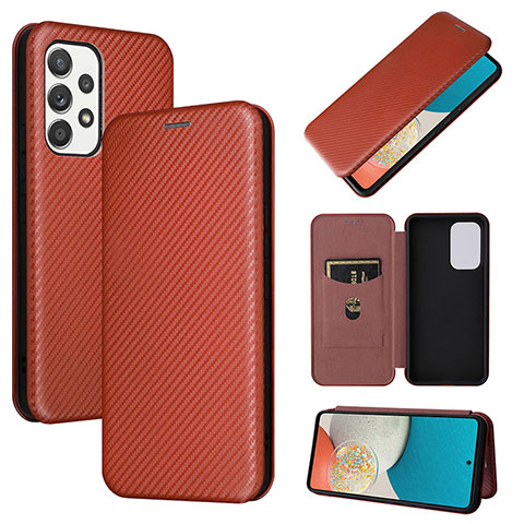 Funda de Cuero Cartera con Soporte Carcasa L06Z para Samsung Galaxy A53 5G Marron