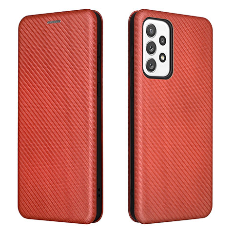 Funda de Cuero Cartera con Soporte Carcasa L06Z para Samsung Galaxy A73 5G Marron