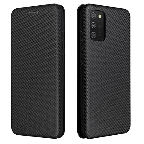 Funda de Cuero Cartera con Soporte Carcasa L06Z para Samsung Galaxy F02S SM-E025F Negro