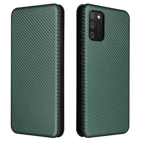 Funda de Cuero Cartera con Soporte Carcasa L06Z para Samsung Galaxy F02S SM-E025F Verde