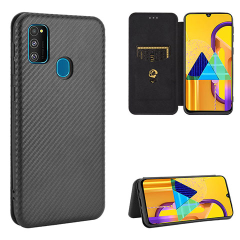 Funda de Cuero Cartera con Soporte Carcasa L06Z para Samsung Galaxy M30s Negro