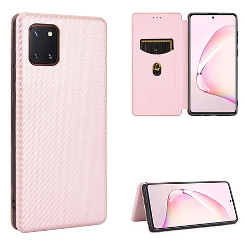 Funda de Cuero Cartera con Soporte Carcasa L06Z para Samsung Galaxy M60s Oro Rosa