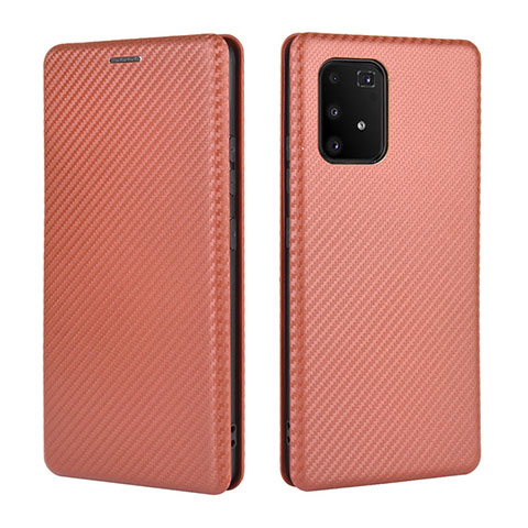 Funda de Cuero Cartera con Soporte Carcasa L06Z para Samsung Galaxy M80S Marron