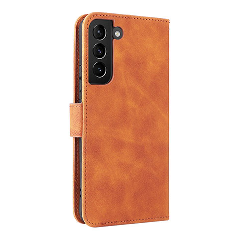 Funda de Cuero Cartera con Soporte Carcasa L06Z para Samsung Galaxy S21 FE 5G Marron