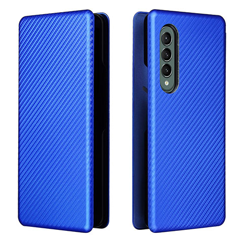 Funda de Cuero Cartera con Soporte Carcasa L06Z para Samsung Galaxy Z Fold3 5G Azul