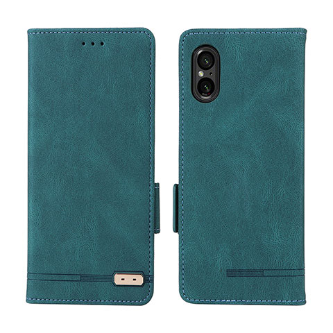 Funda de Cuero Cartera con Soporte Carcasa L06Z para Sony Xperia 5 V Verde