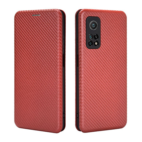 Funda de Cuero Cartera con Soporte Carcasa L06Z para Xiaomi Mi 10T Pro 5G Marron