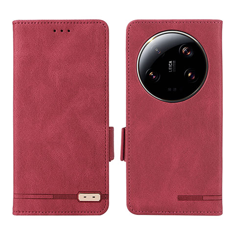 Funda de Cuero Cartera con Soporte Carcasa L06Z para Xiaomi Mi 13 Ultra 5G Rojo