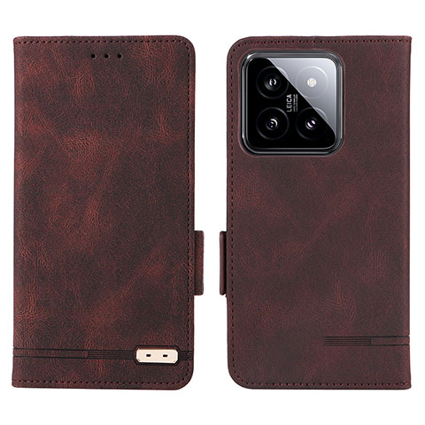 Funda de Cuero Cartera con Soporte Carcasa L06Z para Xiaomi Mi 14 Pro 5G Marron