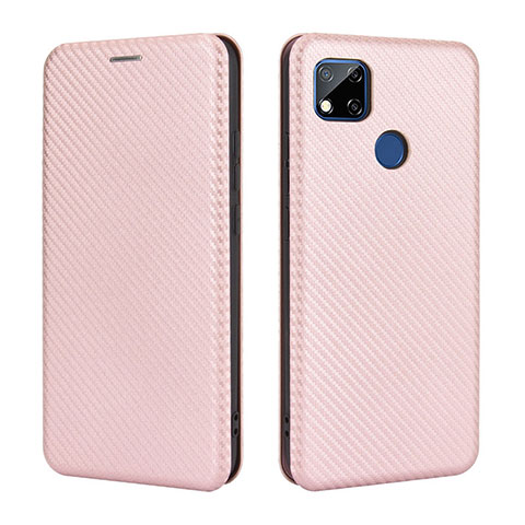 Funda de Cuero Cartera con Soporte Carcasa L06Z para Xiaomi POCO C3 Oro Rosa