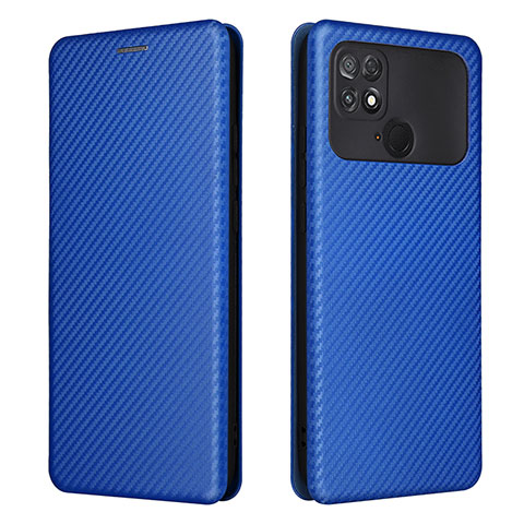 Funda de Cuero Cartera con Soporte Carcasa L06Z para Xiaomi Poco C40 Azul