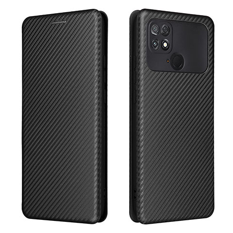 Funda de Cuero Cartera con Soporte Carcasa L06Z para Xiaomi Poco C40 Negro