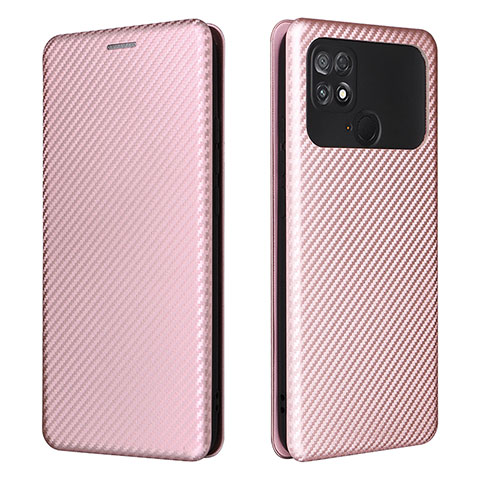 Funda de Cuero Cartera con Soporte Carcasa L06Z para Xiaomi Poco C40 Oro Rosa