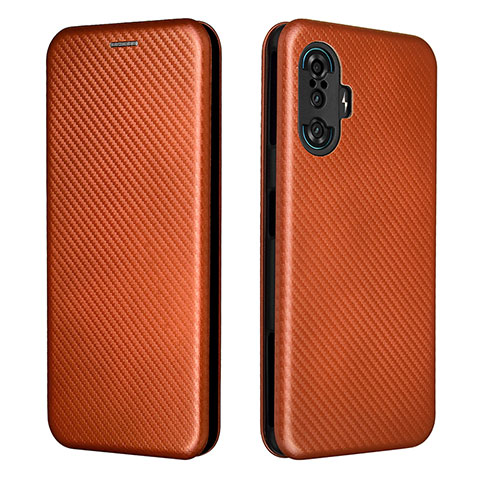 Funda de Cuero Cartera con Soporte Carcasa L06Z para Xiaomi Poco F3 GT 5G Marron