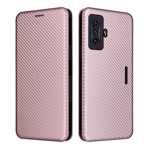 Funda de Cuero Cartera con Soporte Carcasa L06Z para Xiaomi Poco F4 GT 5G Oro Rosa