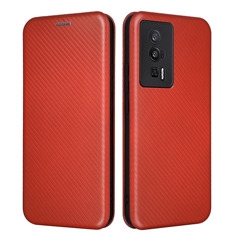 Funda de Cuero Cartera con Soporte Carcasa L06Z para Xiaomi Poco F5 Pro 5G Marron