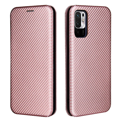 Funda de Cuero Cartera con Soporte Carcasa L06Z para Xiaomi POCO M3 Pro 5G Oro Rosa