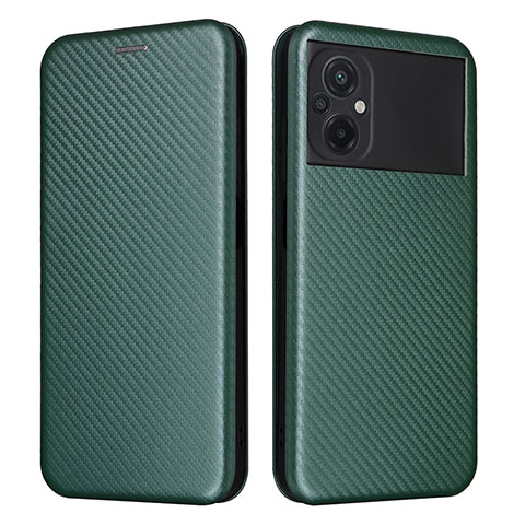 Funda de Cuero Cartera con Soporte Carcasa L06Z para Xiaomi Poco M5 4G Verde