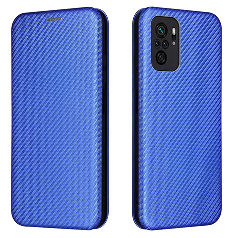 Funda de Cuero Cartera con Soporte Carcasa L06Z para Xiaomi Poco M5S Azul