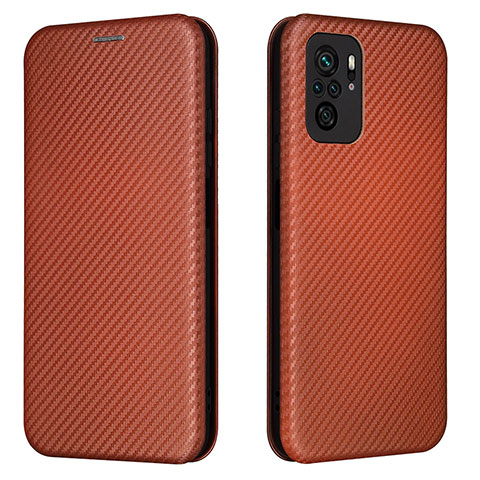 Funda de Cuero Cartera con Soporte Carcasa L06Z para Xiaomi Poco M5S Marron