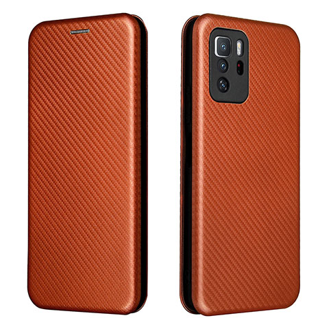 Funda de Cuero Cartera con Soporte Carcasa L06Z para Xiaomi Poco X3 GT 5G Marron