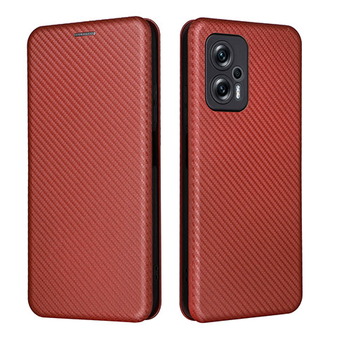 Funda de Cuero Cartera con Soporte Carcasa L06Z para Xiaomi Poco X4 GT 5G Marron