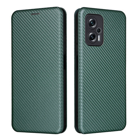 Funda de Cuero Cartera con Soporte Carcasa L06Z para Xiaomi Poco X4 GT 5G Verde