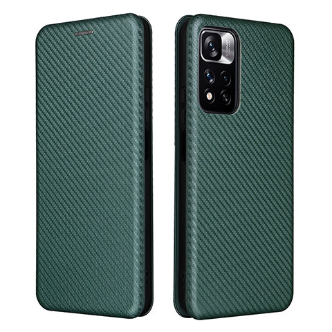 Funda de Cuero Cartera con Soporte Carcasa L06Z para Xiaomi Poco X4 NFC Verde