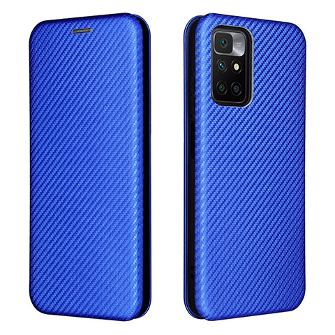 Funda de Cuero Cartera con Soporte Carcasa L06Z para Xiaomi Redmi 10 (2022) Azul