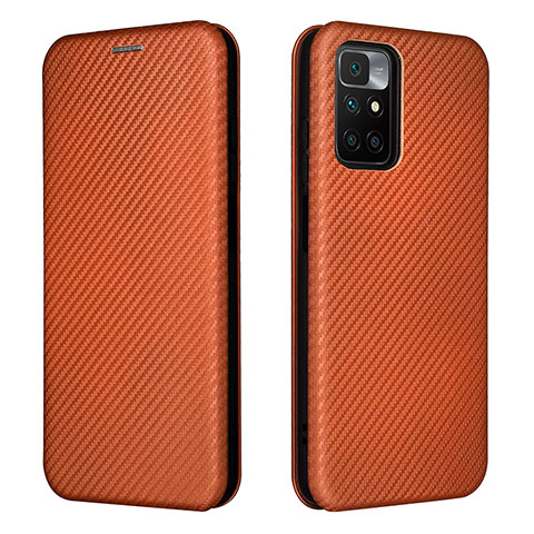 Funda de Cuero Cartera con Soporte Carcasa L06Z para Xiaomi Redmi 10 4G Marron